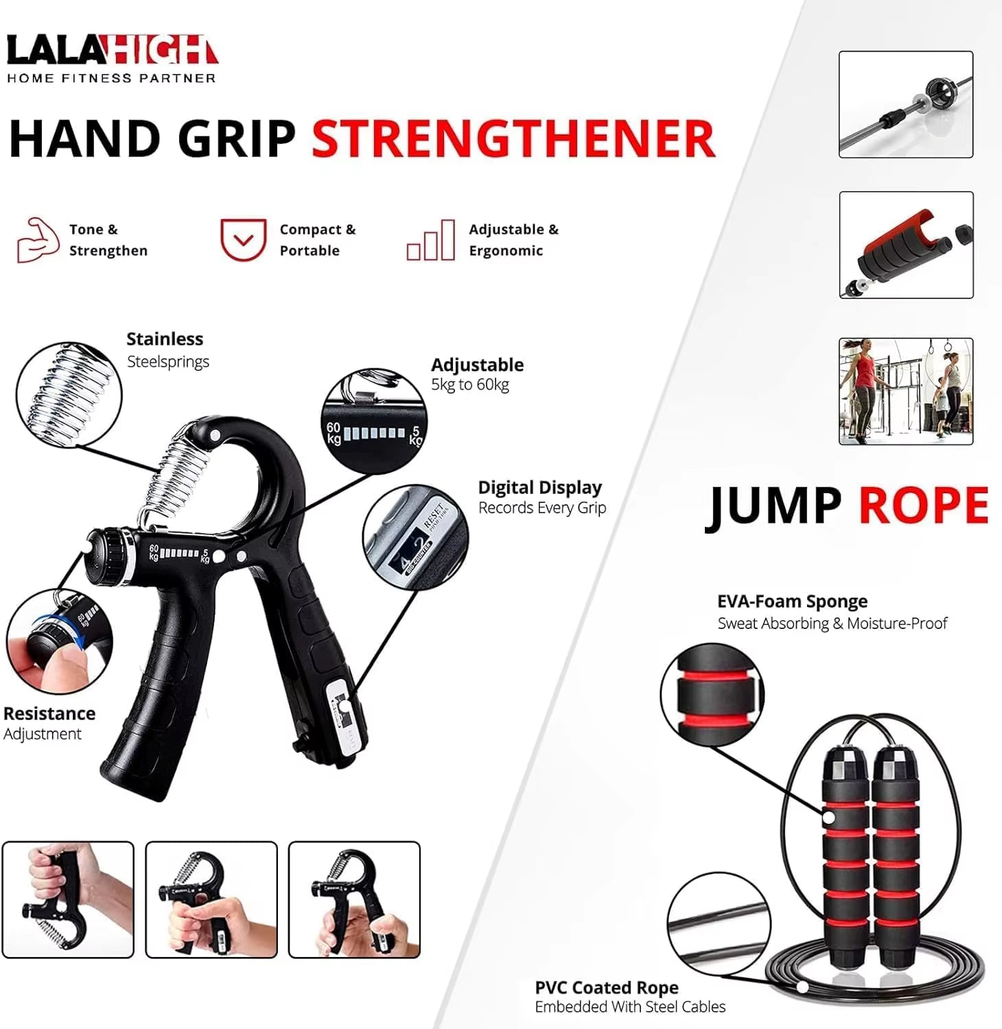 Portable Home Gym System: Large Compact Push up Board, Pilates Bar & 20 Fitness Accessories with Resistance Bands Ab Roller Whee