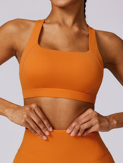 Women'S Solid Criss Cross Wireless Sports Bras, Breathable Comfortable High Stretch Yoga Bra, Ladies Sportswear for All Seasons, Gym Clothes